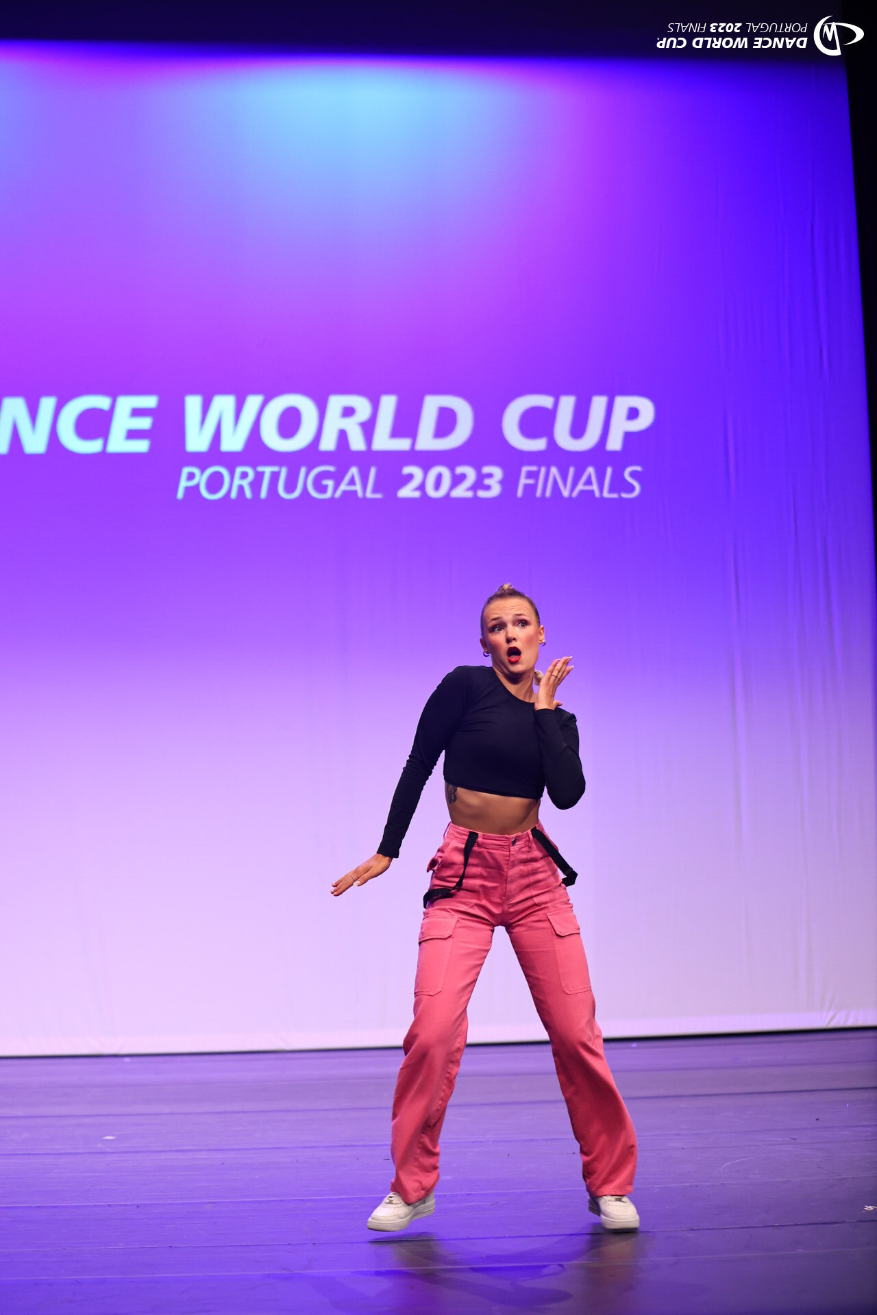 Janelle Carrière performing solo at Dance World Cup in Portugal